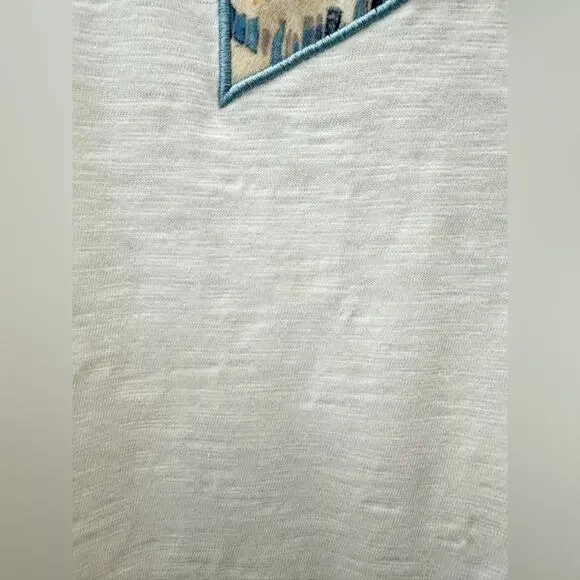 CHICO’S | White Boho Patchwork Short Sleeve Top | Size 3 XL - Picture 8 of 8